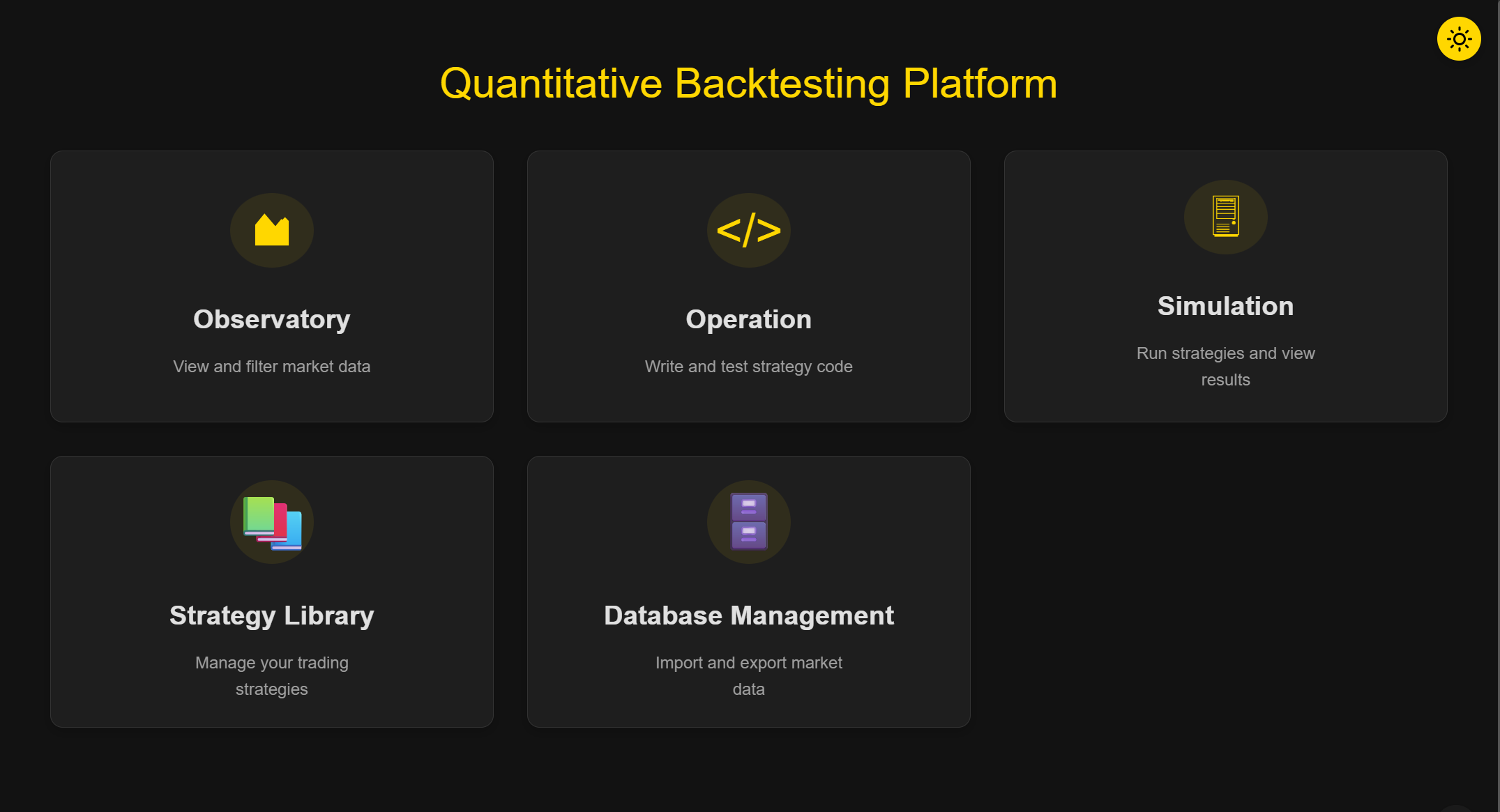 Backtesting System Screenshot